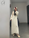 SWAYING 24 Autumn and Winter Seamless Strong Shrink Long Sleeve Dress SW-SW24AW2L12-BAI White
